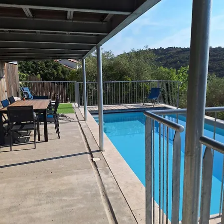 L'espinouse Piscine Vue Climatisation 9 Personnes * Roquebrun